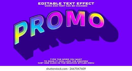 Editable graphic text effect promo style