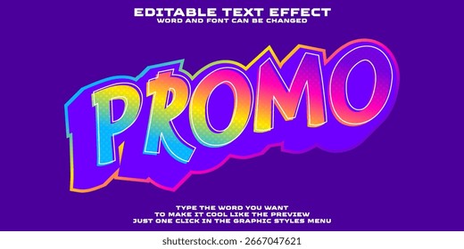 Editable graphic text effect promo style