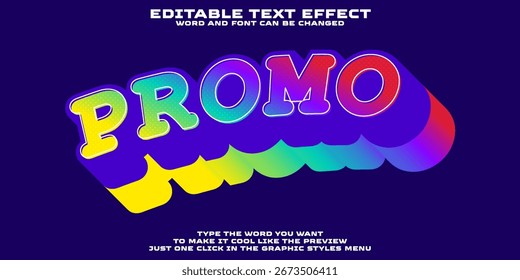 Editable graphic text effect promo style