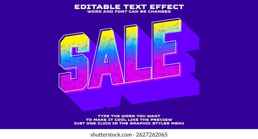 Editable graphic text effect sale style