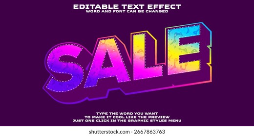 Editable graphic text effect sale style