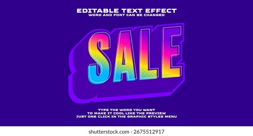 Editable graphic text effect sale style