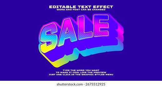 Editable graphic text effect sale style