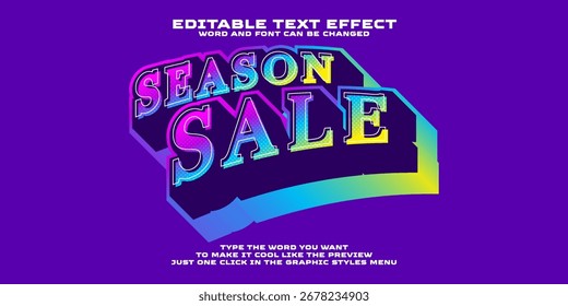 Estilo de venda de temporada de efeito de texto gráfico editável