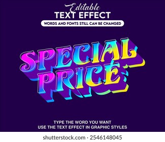 Editable graphic text effect special price style