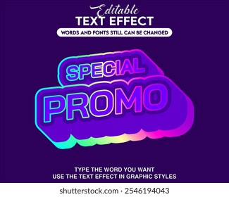 Editable graphic text effect special promo style