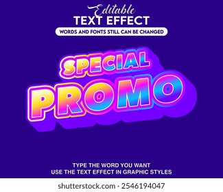 Editable graphic text effect special promo style