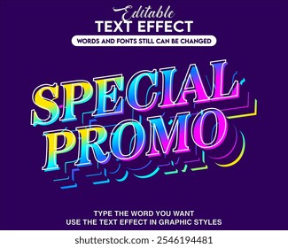 Editable graphic text effect special promo style