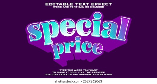 Editable graphic text effect special price style