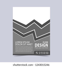 Editable gray flyer design template. Vector illustration.
