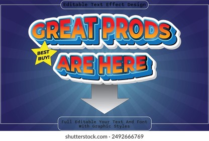 Gran Producto Editable Aquí Efecto De Texto 3D