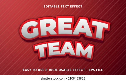 editable great team vector text effect with modern style design