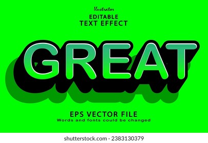 Editable great text effect vector