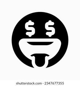 Editable greedy face expression emoticon vector icon. Part of a big icon set family. Part of a big icon set family. Perfect for web and app interfaces, presentations, infographics, etc
