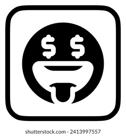 Editable greedy face expression emoticon vector icon. Part of a big icon set family. Part of a big icon set family. Perfect for web and app interfaces, presentations, infographics, etc