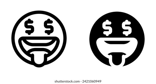 Editable greedy face expression emoticon vector icon. Part of a big icon set family. Part of a big icon set family. Perfect for web and app interfaces, presentations, infographics, etc