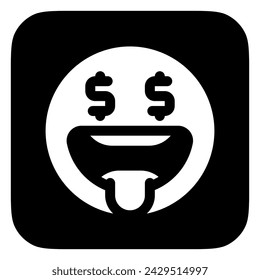 Editable greedy face expression emoticon vector icon. Part of a big icon set family. Part of a big icon set family. Perfect for web and app interfaces, presentations, infographics, etc