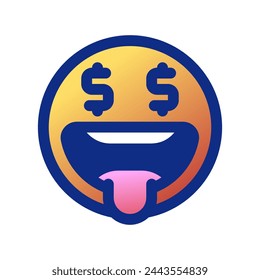 Editable greedy face expression emoticon vector icon. Part of a big icon set family. Part of a big icon set family. Perfect for web and app interfaces, presentations, infographics, etc