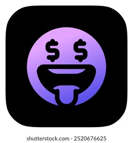 Editable greedy face expression emoticon vector icon. Part of a big icon set family. Part of a big icon set family. Perfect for web and app interfaces, presentations, infographics, etc