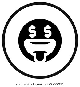 Editable greedy face expression emoticon vector icon. Part of a big icon set family. Part of a big icon set family. Perfect for web and app interfaces, presentations, infographics, etc