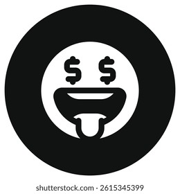 Editable greedy face expression emoticon vector icon. Part of a big icon set family. Part of a big icon set family. Perfect for web and app interfaces, presentations, infographics, etc
