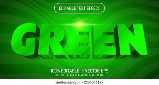 editable green 3d vector text effect with modern style design