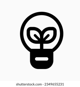 Editable green energy, lightbulb, electricity vector icon. Environment, ecology, eco-friendly. Part of a big icon set family. Perfect for web and app interfaces, presentations, infographics, etc