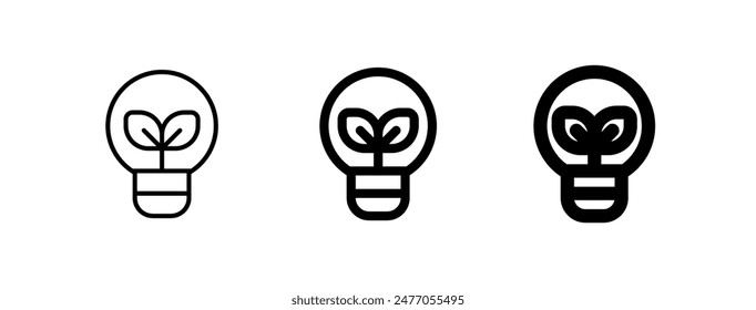 Editable green energy, lightbulb, electricity vector icon. Environment, ecology, eco-friendly. Part of a big icon set family. Perfect for web and app interfaces, presentations, infographics, etc