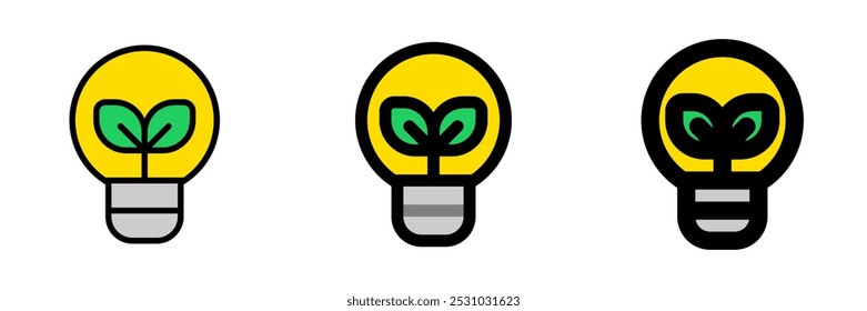 Editable green energy, lightbulb, electricity vector icon. Environment, ecology, eco-friendly. Part of a big icon set family. Perfect for web and app interfaces, presentations, infographics, etc