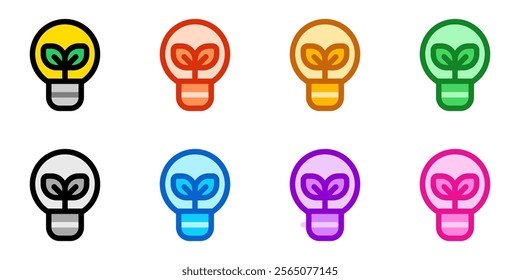 Editable green energy, lightbulb, electricity vector icon. Environment, ecology, eco-friendly. Part of a big icon set family. Perfect for web and app interfaces, presentations, infographics, etc