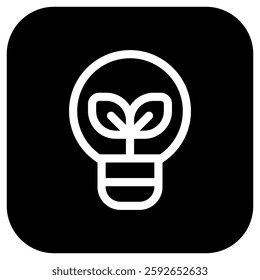 Editable green energy, lightbulb, electricity vector icon. Environment, ecology, eco-friendly. Part of a big icon set family. Perfect for web and app interfaces, presentations, infographics, etc