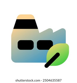 Editable green factory plant, industry vector icon. Environment, ecology, eco-friendly. Part of a big icon set family. Perfect for web and app interfaces, presentations, infographics, etc