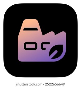 Editable green factory plant, industry vector icon. Environment, ecology, eco-friendly. Part of a big icon set family. Perfect for web and app interfaces, presentations, infographics, etc