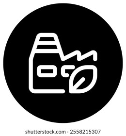 Editable green factory plant, industry vector icon. Environment, ecology, eco-friendly. Part of a big icon set family. Perfect for web and app interfaces, presentations, infographics, etc