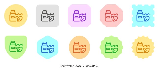 Editable green factory plant, industry vector icon. Environment, ecology, eco-friendly. Part of a big icon set family. Perfect for web and app interfaces, presentations, infographics, etc
