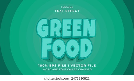 editable green food text effect.typhography logo