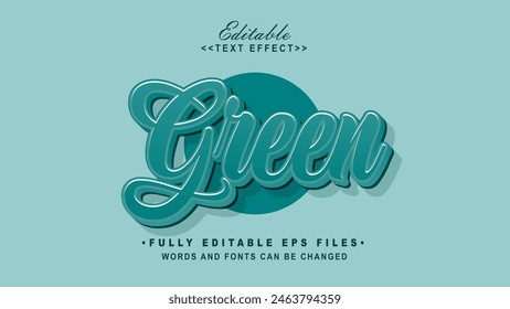 editable green text effect.typhography logo