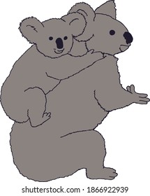Ilustración editable del vector gris Koala