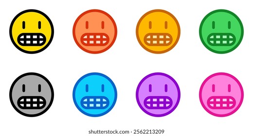 Editable grinning, grimacing face vector icon. Part of a big icon set family. Perfect for web and app interfaces, presentations, infographics, etc