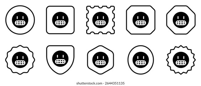 Ícone de vetor de face com grinning editável. Parte de uma grande família de conjuntos de ícones. Perfeito para interfaces web e app, apresentações, infográficos, etc