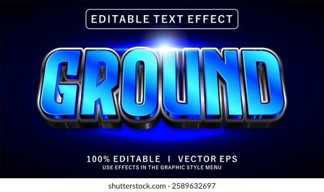editable ground 3d vector text effect with modern style design