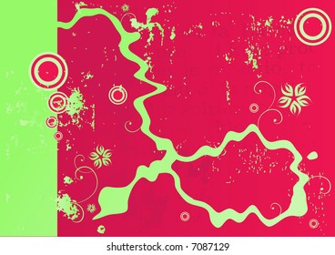 Editable grunge floral vector design
