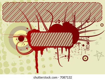 Editable grunge retro vector design with space for your text