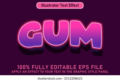 EDITABLE GUM TEXT EFFECT EPS FILE