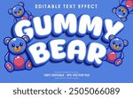 Editable Gummy Bear Text Effect With Illustration of Gummy Bear