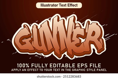EDITABLE GUNNER TEXT EFFECT EPS FILE