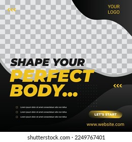 editable Gym Advertisement Template for Social Media