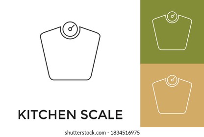 Editable Gym Scale Thin Line Icon with Title. Useful For Mobile Application, Website, Software and Print Media.