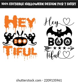 Editable Halloween design for t shirt lover 