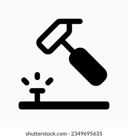 Editable hammer, nail, repair vector icon. Construction, tools, industry. Part of a big icon set family. Perfect for web and app interfaces, presentations, infographics, etc